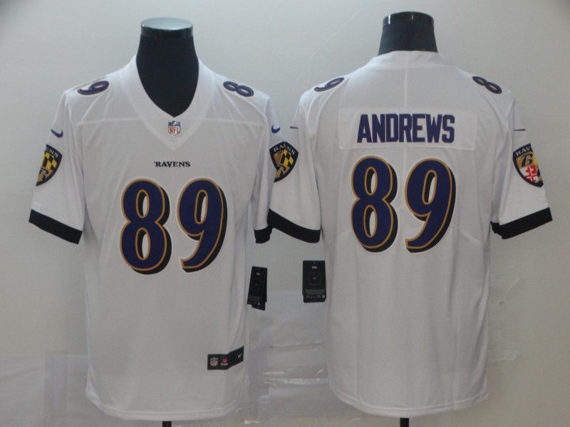 Men Baltimore Ravens #89 Andrews White Nike Vapor Untouchable Limited Player NFL Jerseys